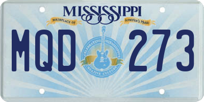 MS license plate MQD273