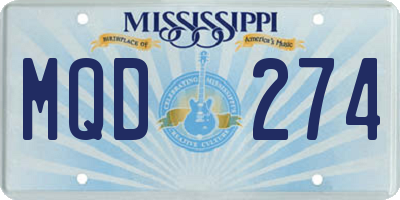 MS license plate MQD274