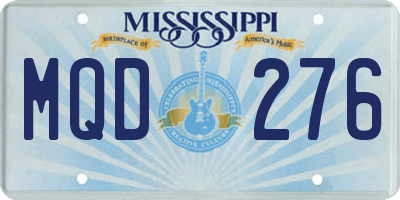MS license plate MQD276