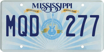 MS license plate MQD277