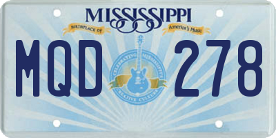 MS license plate MQD278