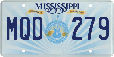 MS license plate MQD279