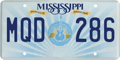 MS license plate MQD286