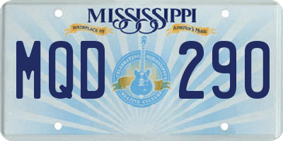 MS license plate MQD290