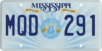 MS license plate MQD291