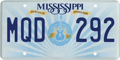MS license plate MQD292