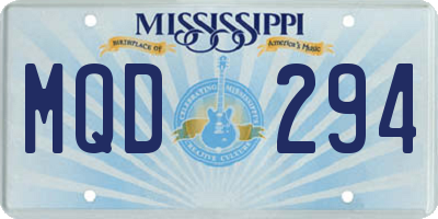 MS license plate MQD294