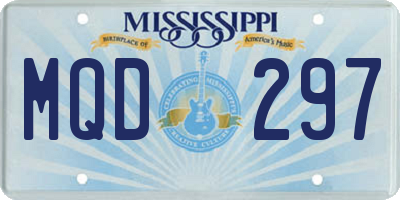 MS license plate MQD297