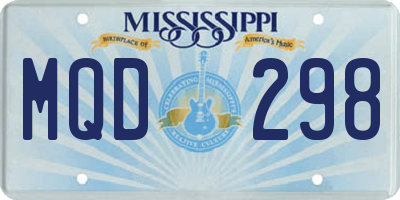 MS license plate MQD298