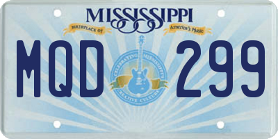 MS license plate MQD299