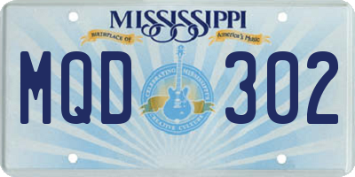 MS license plate MQD302