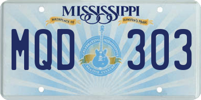 MS license plate MQD303