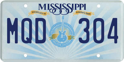 MS license plate MQD304