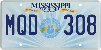 MS license plate MQD308