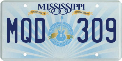 MS license plate MQD309