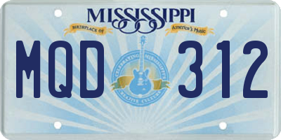 MS license plate MQD312