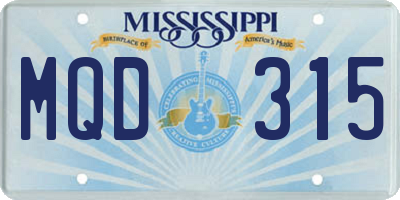 MS license plate MQD315