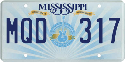 MS license plate MQD317
