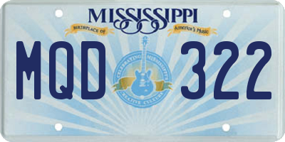 MS license plate MQD322