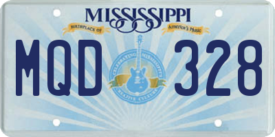 MS license plate MQD328