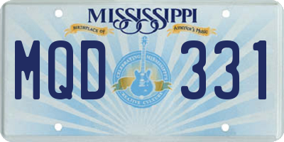 MS license plate MQD331