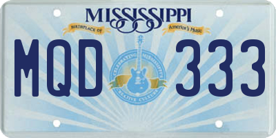 MS license plate MQD333