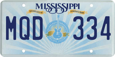 MS license plate MQD334