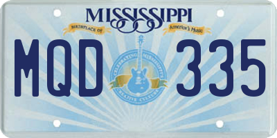 MS license plate MQD335