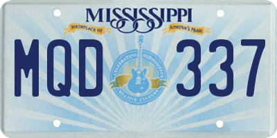 MS license plate MQD337