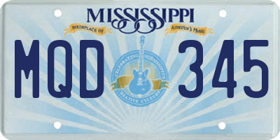 MS license plate MQD345