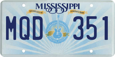 MS license plate MQD351