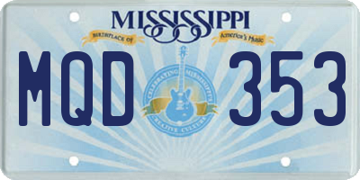 MS license plate MQD353