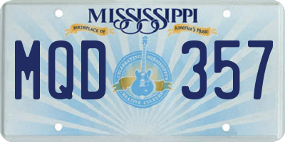 MS license plate MQD357