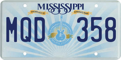 MS license plate MQD358
