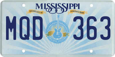 MS license plate MQD363