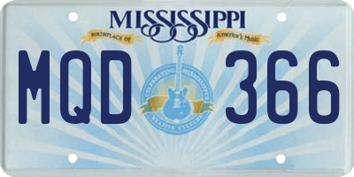 MS license plate MQD366
