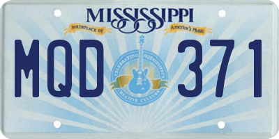 MS license plate MQD371