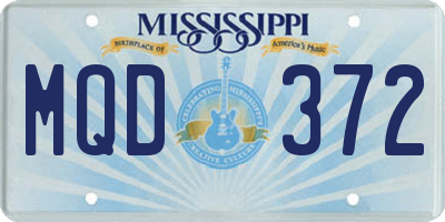 MS license plate MQD372