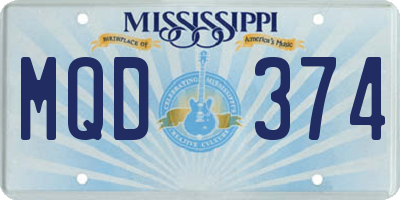MS license plate MQD374