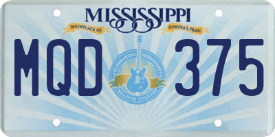 MS license plate MQD375