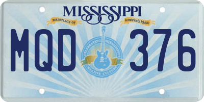 MS license plate MQD376