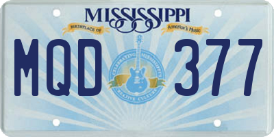 MS license plate MQD377