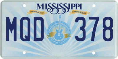 MS license plate MQD378