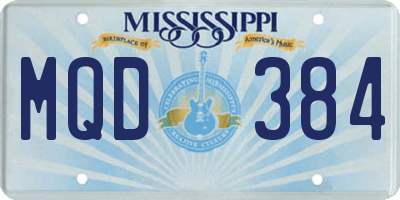 MS license plate MQD384
