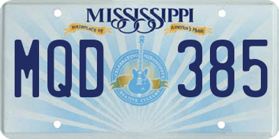 MS license plate MQD385