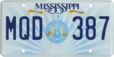 MS license plate MQD387