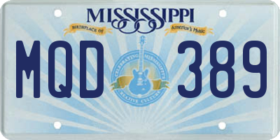 MS license plate MQD389