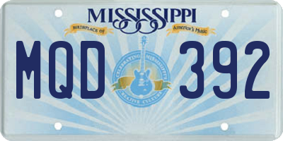 MS license plate MQD392