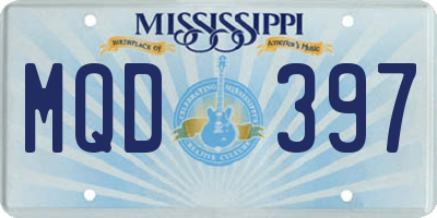 MS license plate MQD397