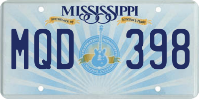MS license plate MQD398